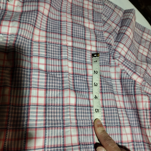Galaxy by Harvic Pink,White, Blue Slim Fit Plaid Button Down Short Sleeve Shirt - Picture 8 of 12